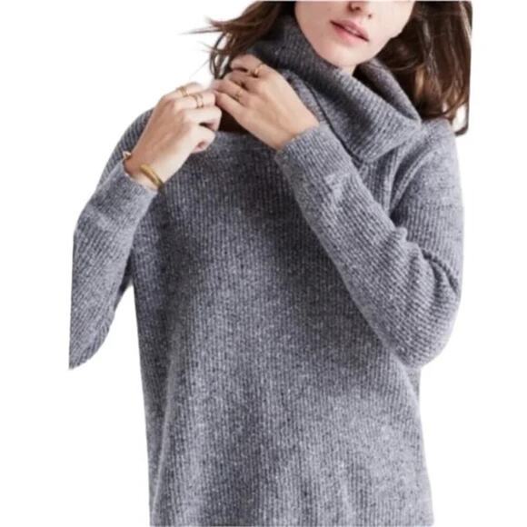 Madewell Convertible Wool Cashmere Sweater Turtleneck Crew Neck | Gray | SZ S - Picture 1 of 14